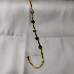 Jevaya Elegant 18K Gold-Plated Floral Chain Bracelet for Women