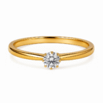 Elegant Gold-Tone Solitaire Ring with Round