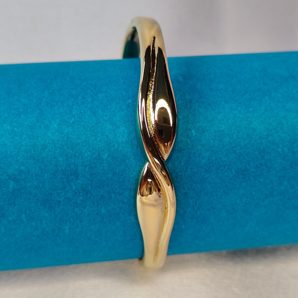 Gold Plated Twisted Design Anti-Tarnish Bracelet for Women hightlighted