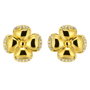 Gold-Tone-Flower-Stud-Earrings-with-Crystal-Accents