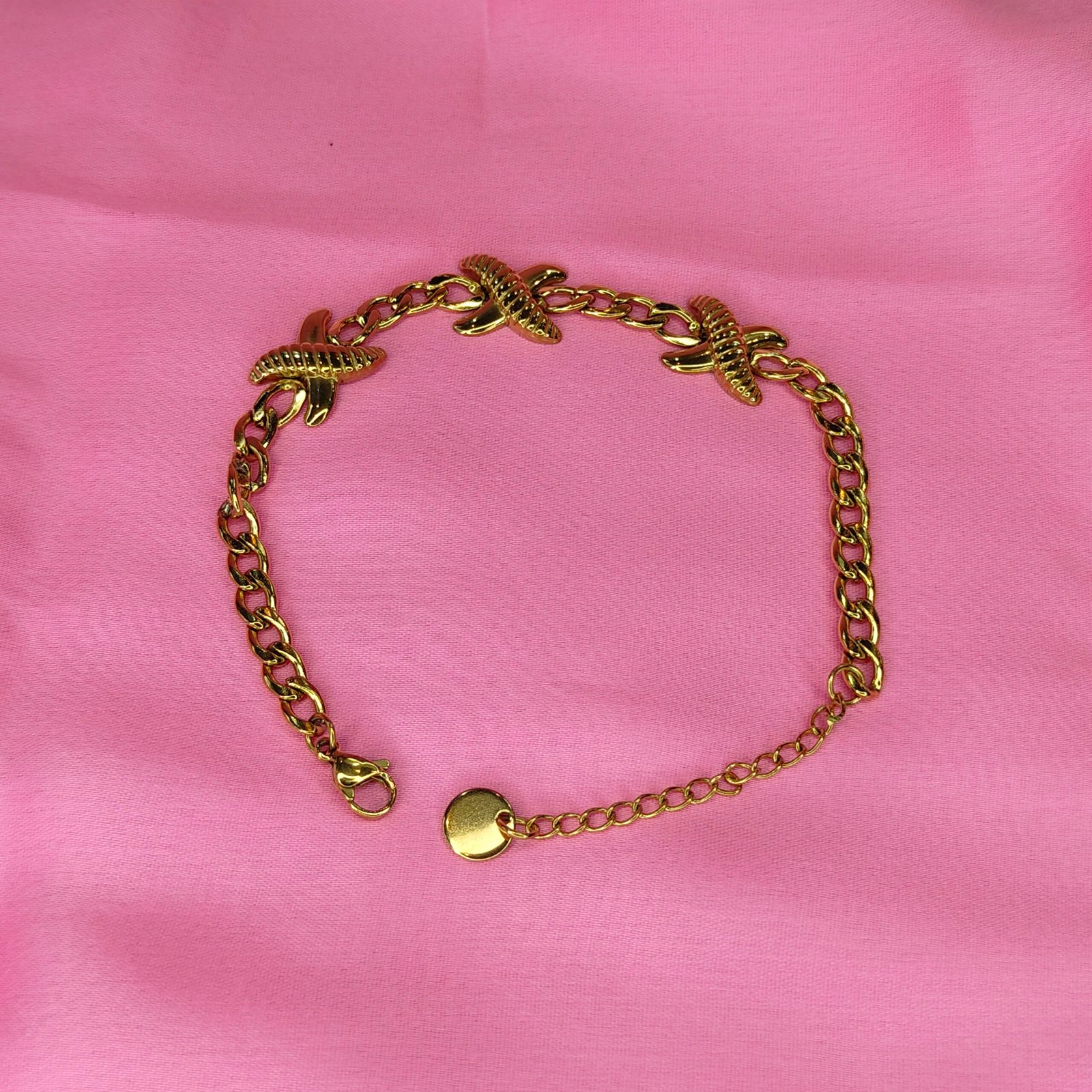 Jevaya 18K Gold Plated Starfish Charm Chain Bracelet – Trendy Adjustable Jewelry for Women - Image 4