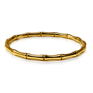 Jevaya 18K Gold Plated Bamboo Design Anti-Tarnish Bracelet for Women