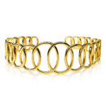 Jevaya 18K Gold Plated Ring-Link Cuff Bracelet for Women