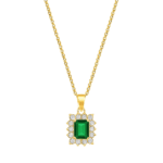 Necklace with Emerald Green Crystal Pendant