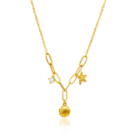 Elegant 18K Gold Plated Seashell & Starfish Charm Necklace – Anti-Tarnish Beach Jewelry