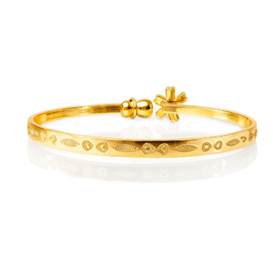 Elegant Gold-Plated Engraved Bangle for Women – Adjustable Traditional & Modern Design