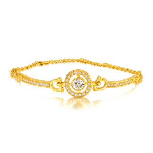 Gold-Plated Anti-Tarnish Chain Bracelet with Sparkling CZ Stones – Adjustable Women’s Jewelry