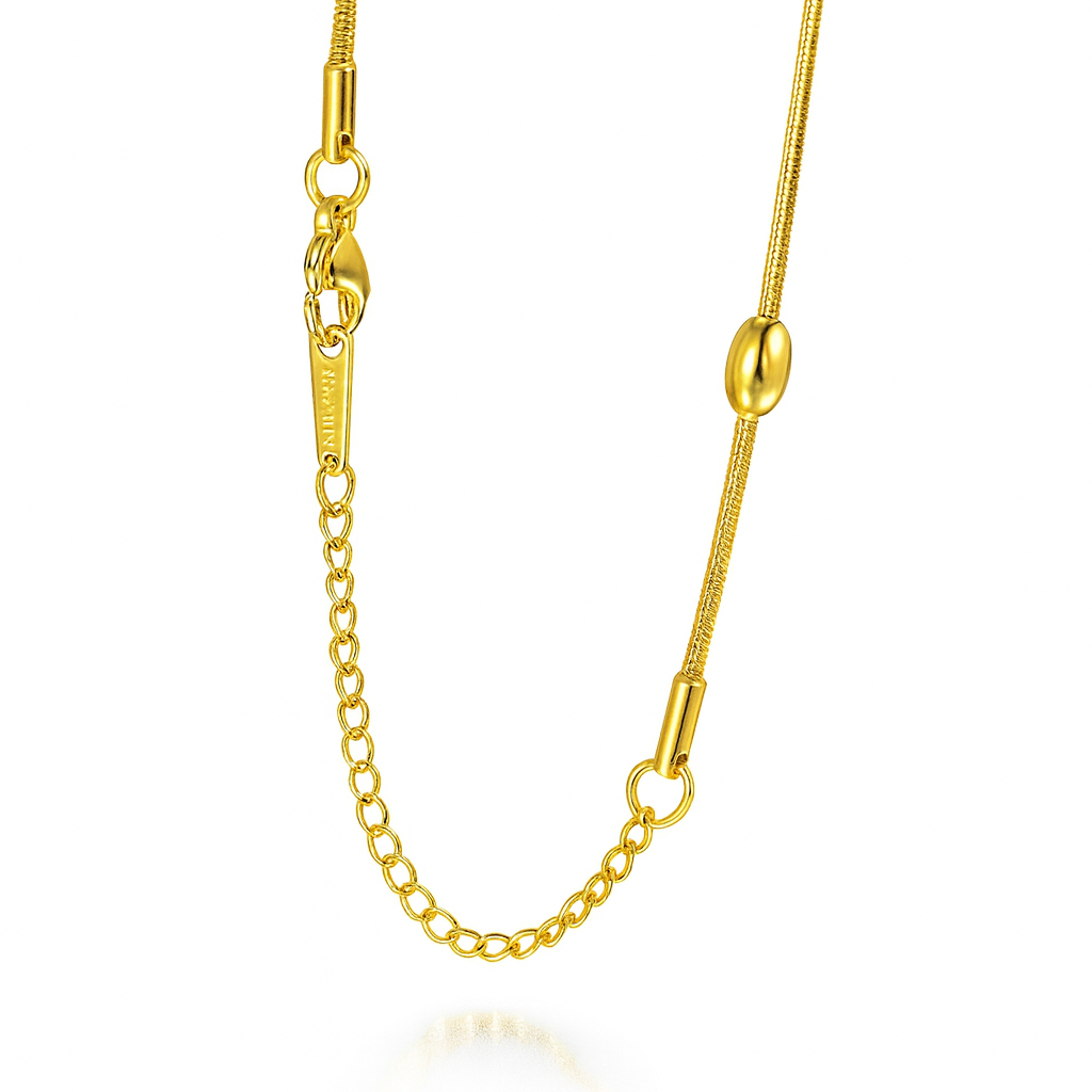 Jevaya 18K Gold-Plated Beaded Chain Bracelet, Anti-Tarnish Hypoallergenic Jewellery back