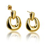 Jevaya Bold Gold-Tone Chunky Hoop Drop Earrings