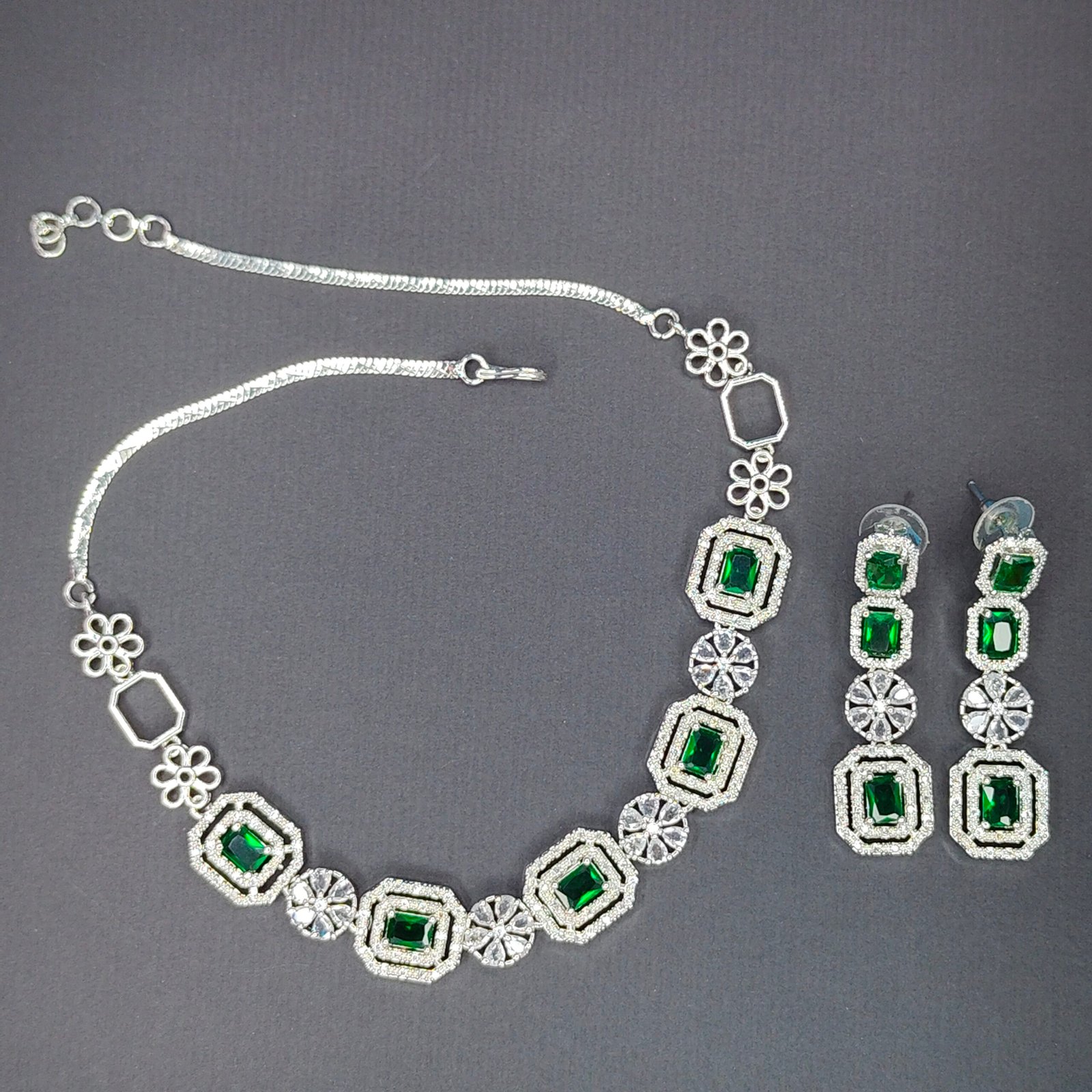 Jevaya Royal Sapphire Square-Cut Necklace Set - Image 7