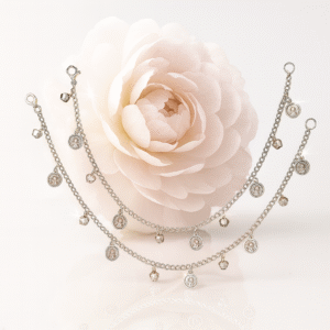 Jevaya Elegant Silver Coin Charm Anklet with Mini Ghungroo Accents