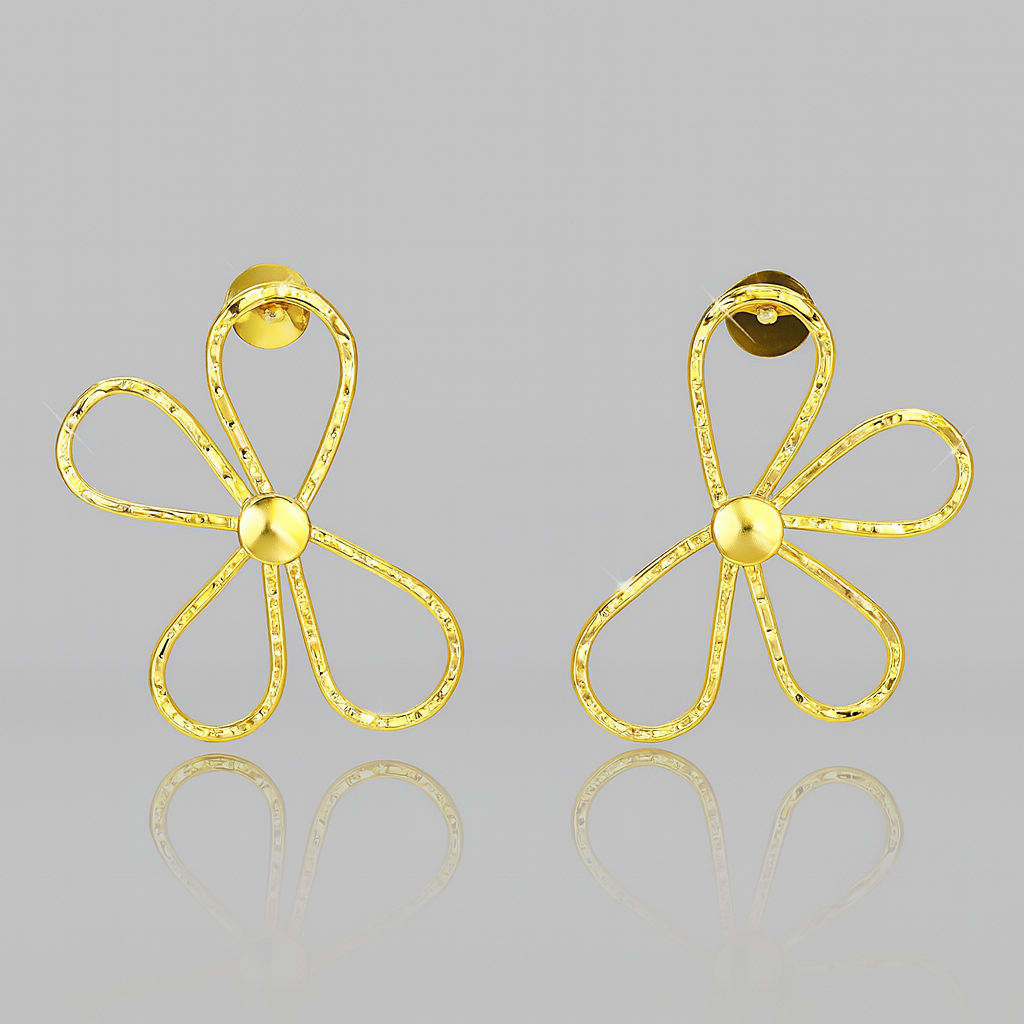 Jevaya 22K Gold-Plated Blossom Loop Earrings